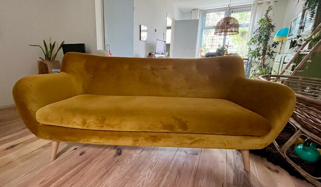 Retro bank, Gebruikt, 150 tot 200 cm, Tweepersoons, 75 tot 100 cm