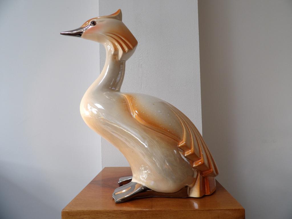 Art Deco Groot Beeld Fuut, St Clement France, Ophalen of Verzenden