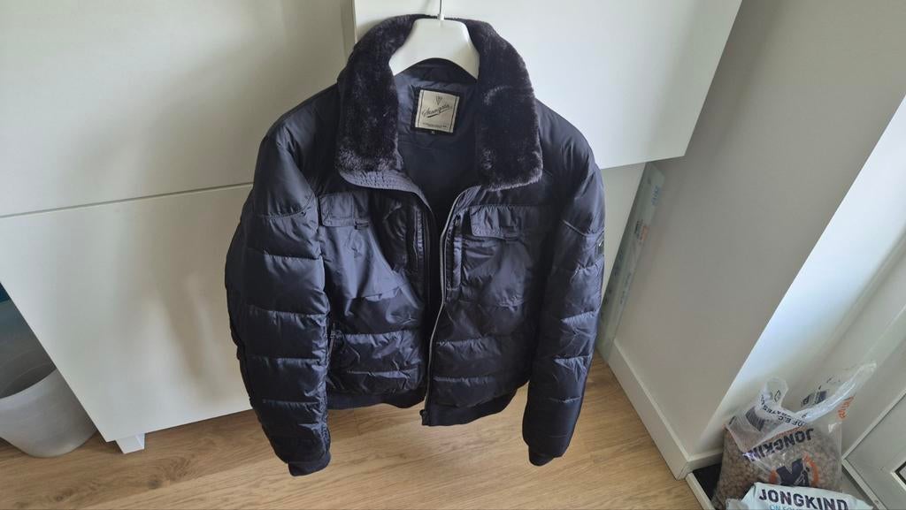 Stangata Zwarte Winterjas met Bontkraag - Maat XL, Kleding | Heren, Stangata, Zwart, Ophalen of Verzenden, Maat 56/58 (XL)