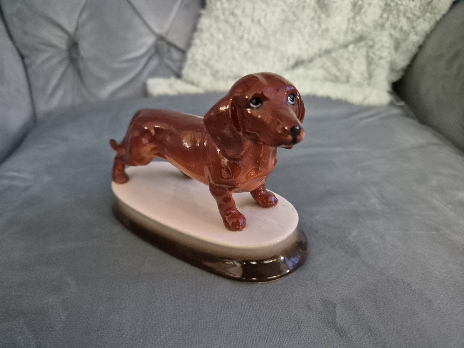 Teckel beeldje, Verzamelen, Verzenden, Gebruikt, Hond of Kat, Beeldje of Figuurtje