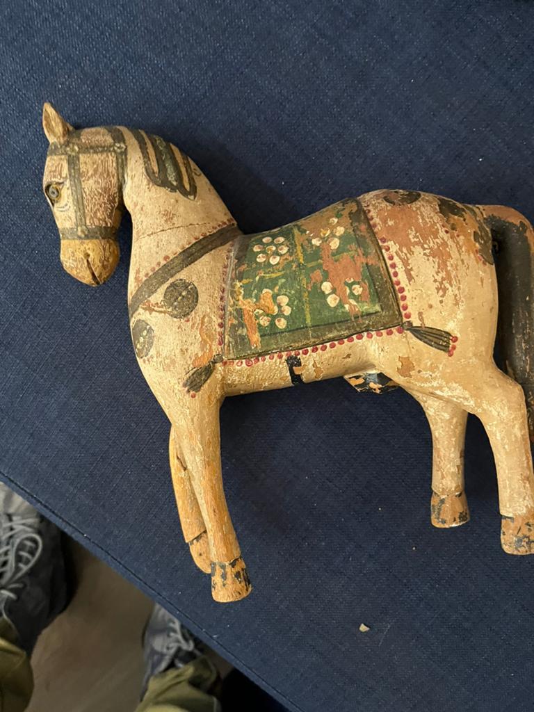 Antiek indiaas huwelijks paardje, Ophalen of Verzenden
