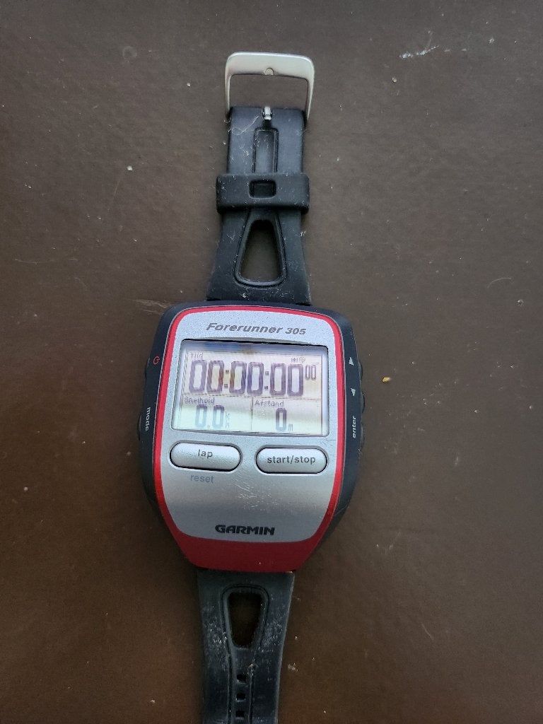 Garmin Forerunner 305 sporthorloge met GPS en hartslagband, Ophalen, Gebruikt, Zwart, Garmin