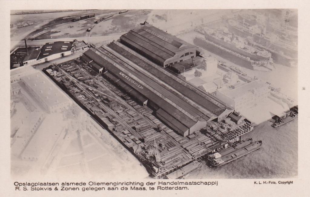 726K Rotterdam Pelgrimsstraat, luchtfoto KLM, R.S. Stokvis, Ophalen of Verzenden, 1920 tot 1940, Ongelopen, Zuid-Holland