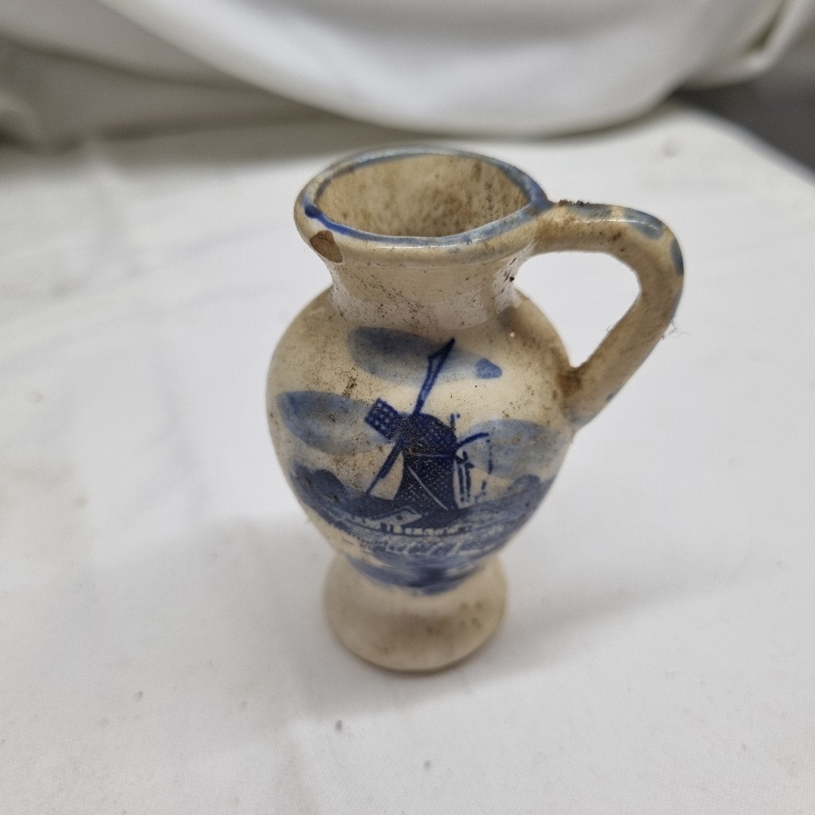 Delfts Blauw Miniatuur Kan met Molen Decoratie, Ophalen