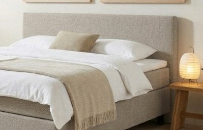 Hoofdbord 140 cm beige, Ophalen, Beige, 140 cm, Overige maten