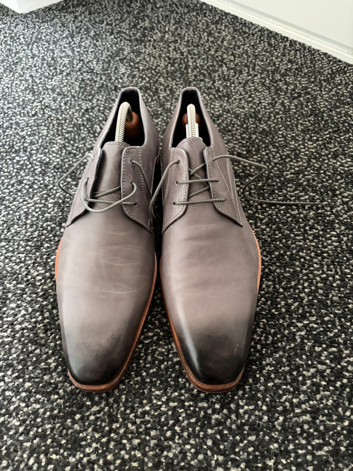 Manfield leren schoenen maat 45, Overige kleuren, Ophalen of Verzenden, Zo goed als nieuw, Veterschoenen