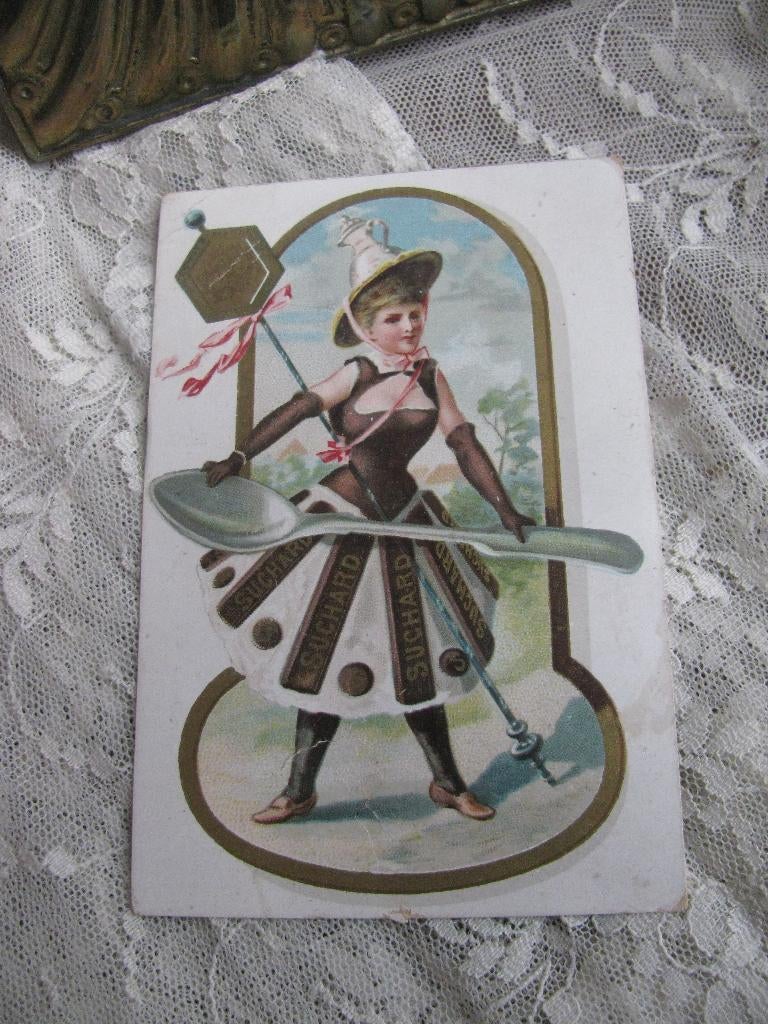 Antiek Reclame Kaartje - Suchard Cacao 10.5 x 7 cm, Verzamelen, Verzenden, Voor 1920, Overige thema's