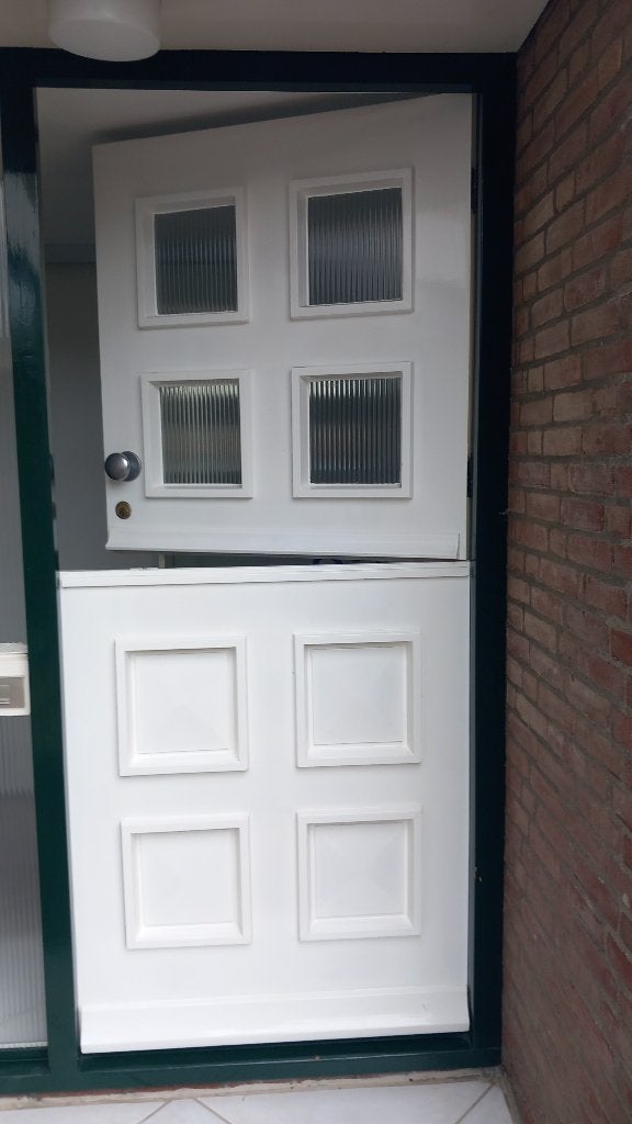 Northgo deur wit met onder en boven deur, Ophalen, Gebruikt, 80 tot 100 cm, Buitendeur