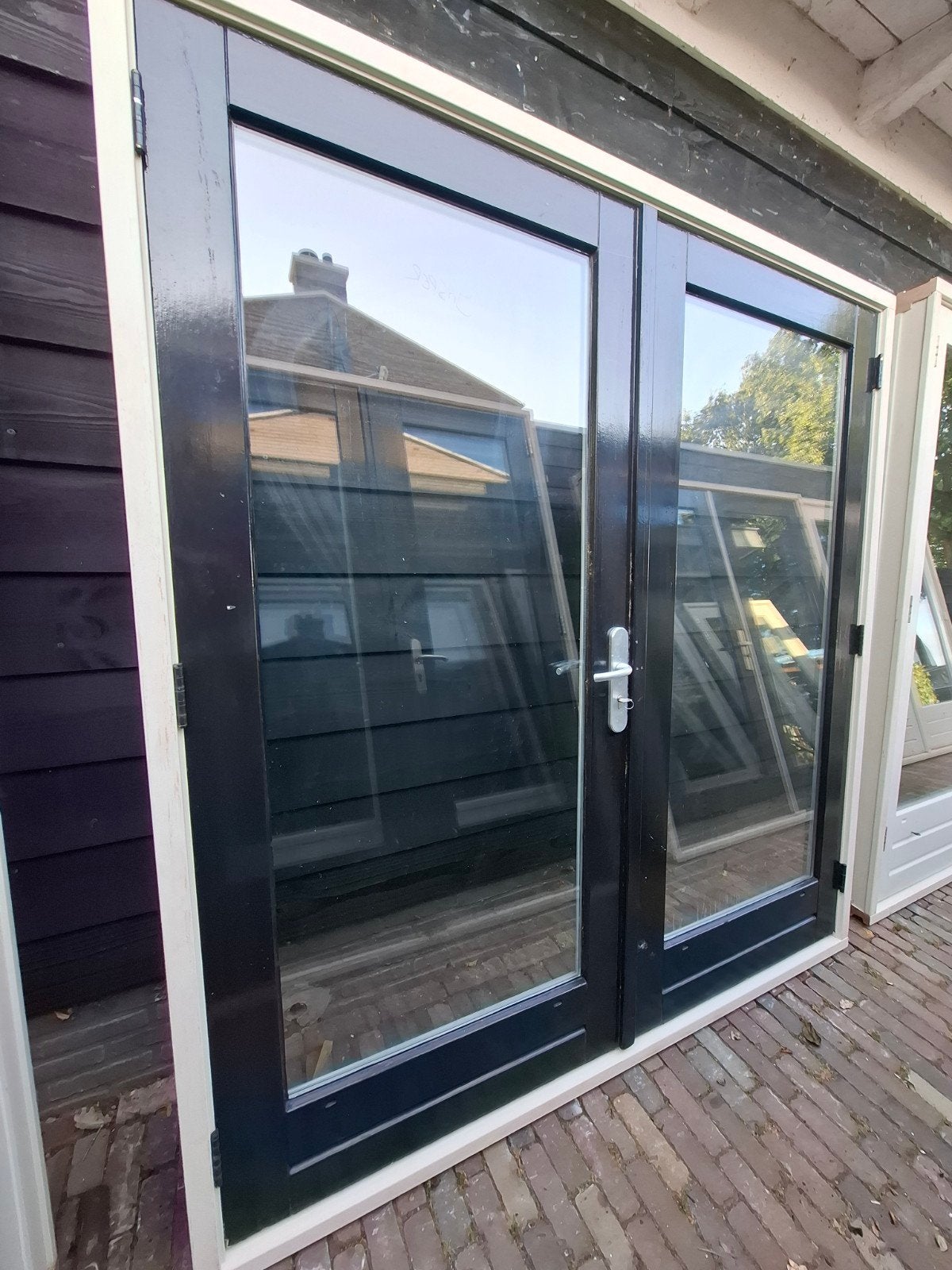 Openslaande tuindeuren dubbel glas deuren terrasdeuren pui, Ophalen, 120 cm of meer, 200 tot 215 cm, Glas