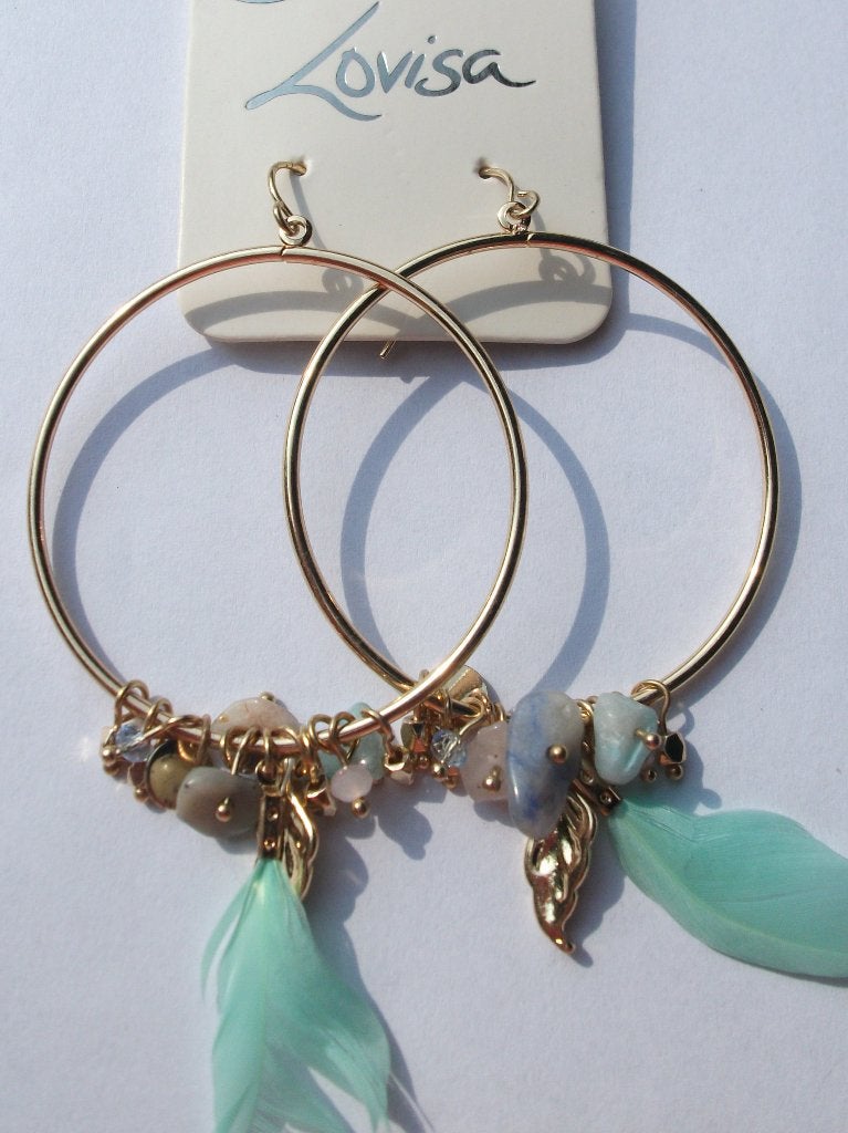 Lovisa goudkleurige ring bedeltjes veertjes hang oorbellen, Overige materialen, Hangers, Nieuw, Ophalen of Verzenden