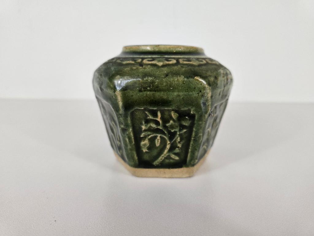 Groene gemberpot, aardewerk, glazuur, China, midden 20e eeuw, Antiek en Kunst, Antiek | Keramiek en Aardewerk, Ophalen of Verzenden