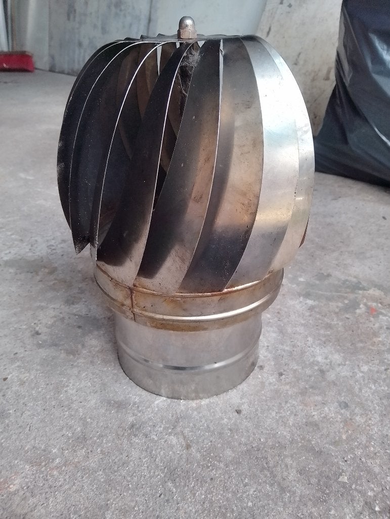 RVS Rotorkap 150mm + verloop 150 - 110, Ophalen of Verzenden, Gebruikt, Hout, Houtkachel