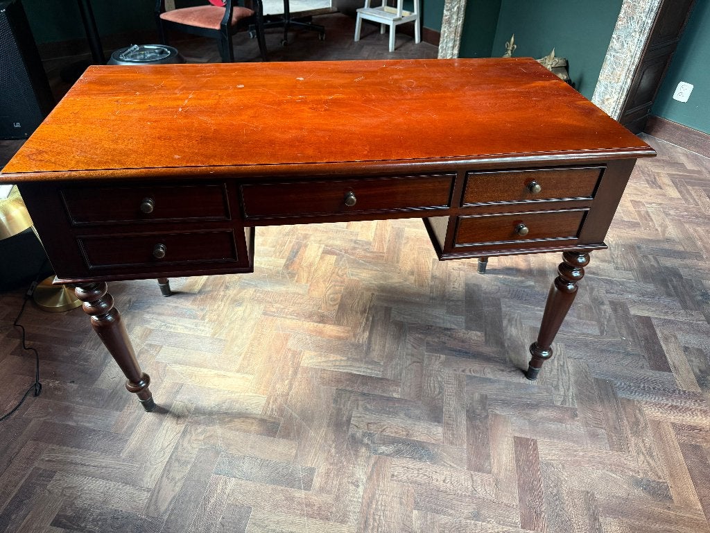 Mooie mahoniehouten schrijftafel / bureau – vintage klassiek, Ophalen, Gebruikt