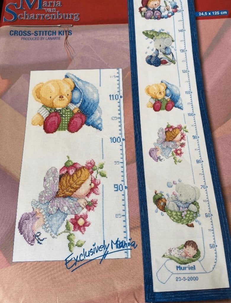 M. V SCHARRENBURG GROEIMETER kleine vriendjes COLLECTORS IT, Verzenden, Zo goed als nieuw, Handborduren, Borduurpakket