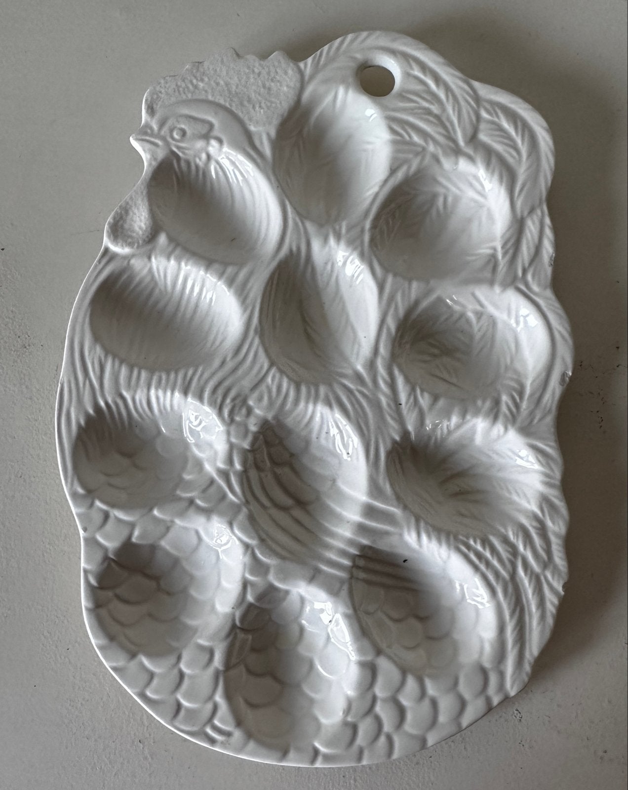 Vintage eier serveerschaal in de vorm van een kip, Ophalen of Verzenden