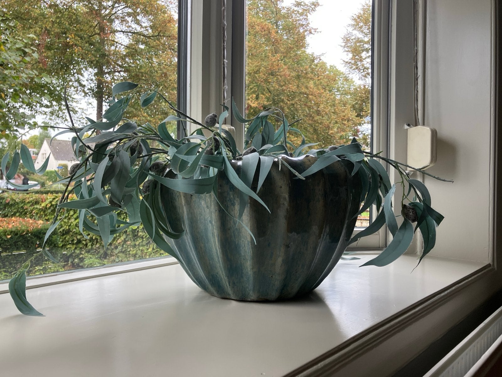 Decoratieve Bloempot met Unieke Vorm en Glazuur, Ophalen