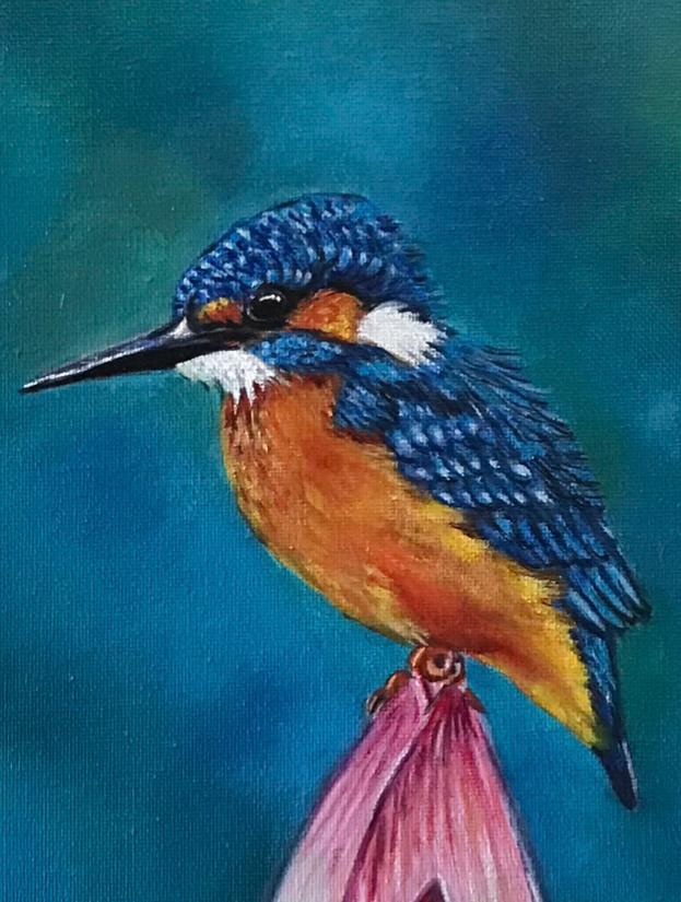Ijsvogel schilderij, Ophalen of Verzenden