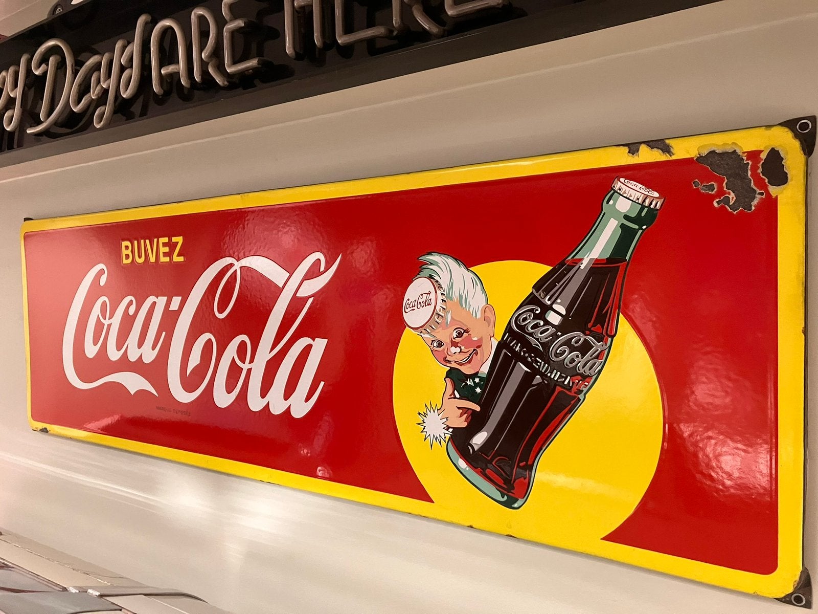 Coca cola emaille, Ophalen of Verzenden, Zo goed als nieuw, Reclamebord