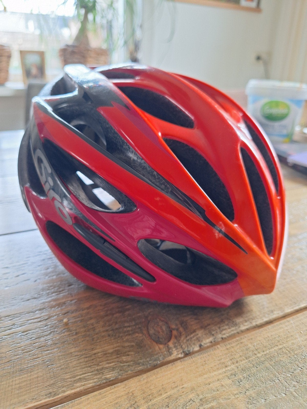 Giro Monza fietshelm - Rood/Zwart - Maat S, Fietsen en Brommers, Gebruikt, Ophalen of Verzenden, Heer of Dame, M