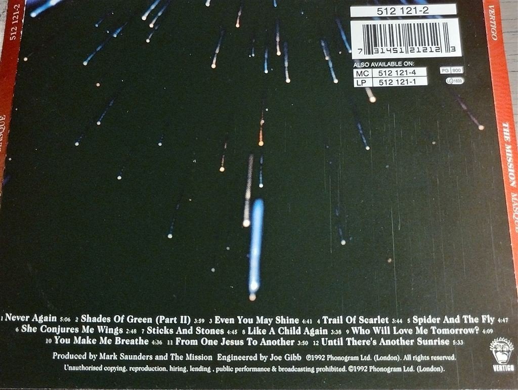 The Mission – Masque, Ophalen of Verzenden, Zo goed als nieuw, Poprock