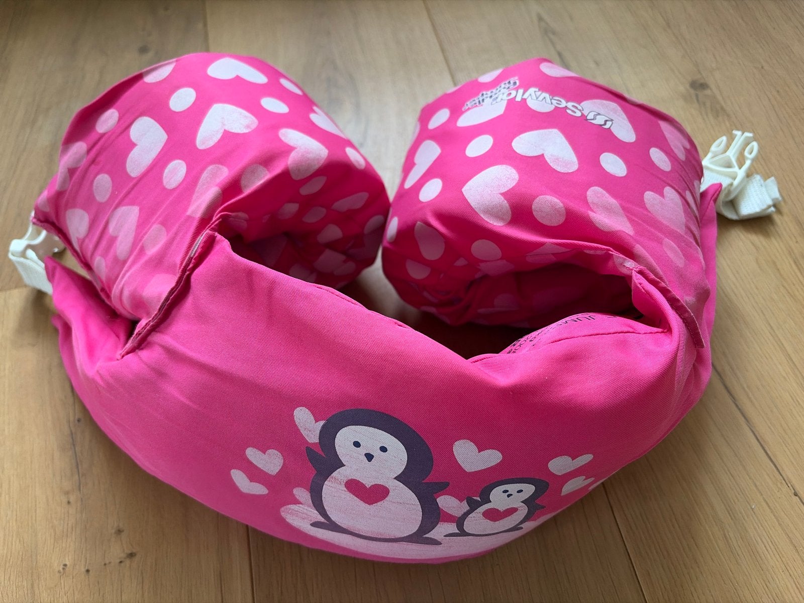 Sevylor Puddle Jumper Deluxe - Roze Pinguïn Zwembandjes, Ophalen of Verzenden, Gebruikt, Meisje, Zwem-accessoire