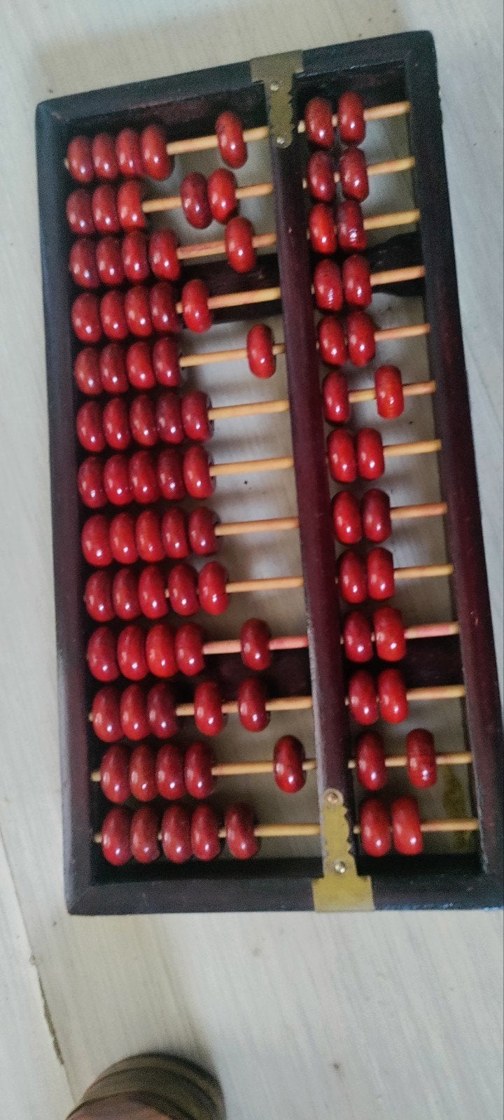 Vintage Chinese Abacus - Houten Telraam met Rode Kralen, Ophalen of Verzenden
