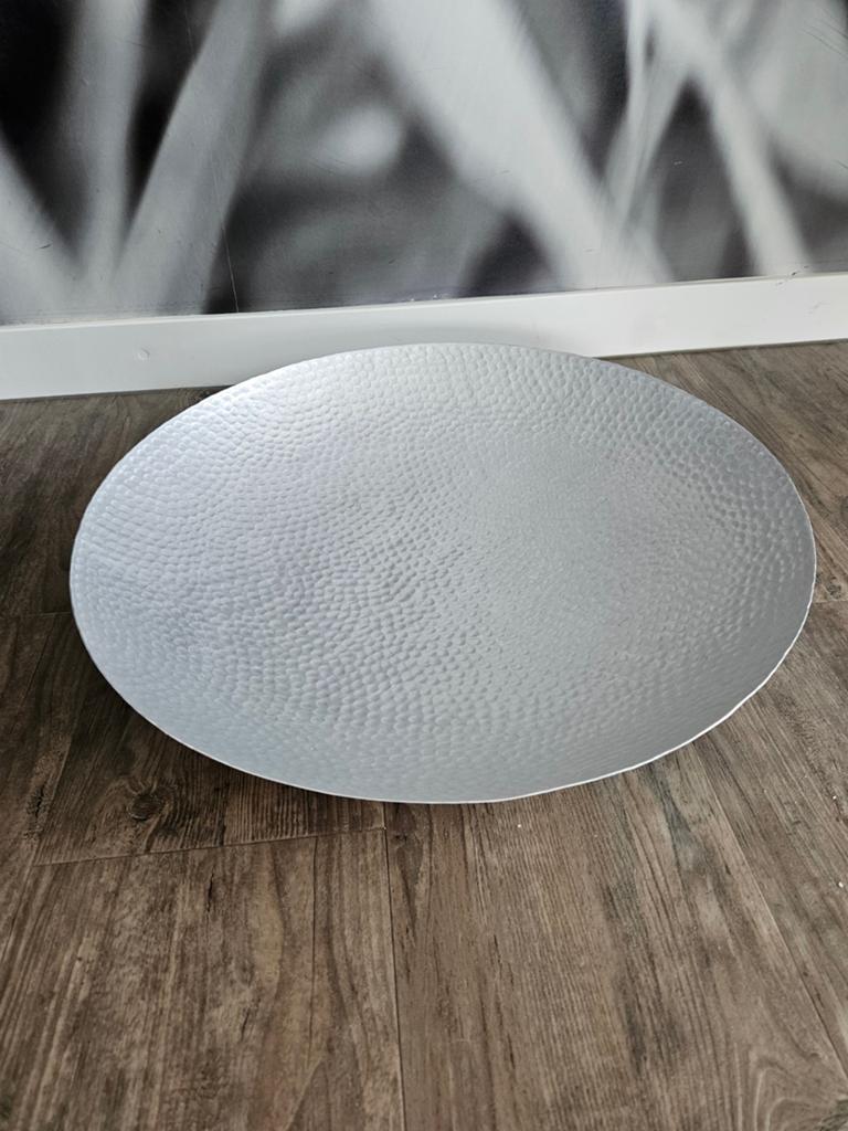 PTMD schaal rond, gehamerd, doorsnede 60 cm, Ophalen, Overige materialen, Gebruikt, Schaal