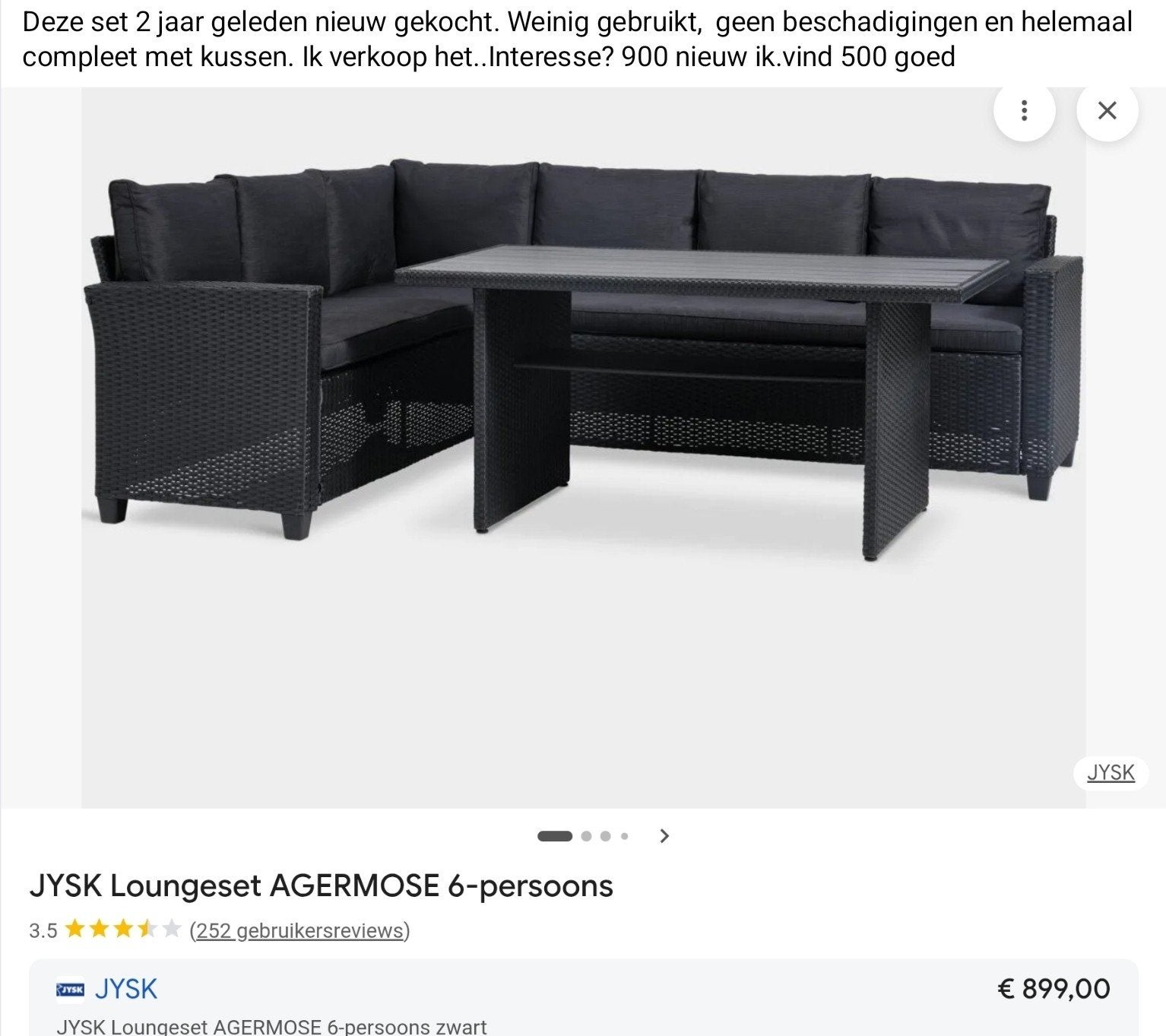 Loungeset met eettafel zgan, Tuin en Terras, Tuinmeubel-accessoires, Ophalen, Zo goed als nieuw