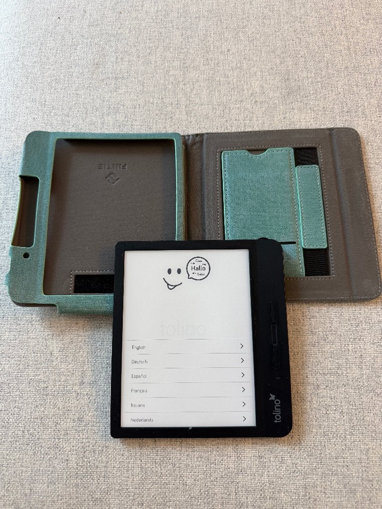 E-Reader Tolino Vision 5 T104 8GB + Cover, Gebruikt, 8 GB, Ophalen of Verzenden, 7 inch