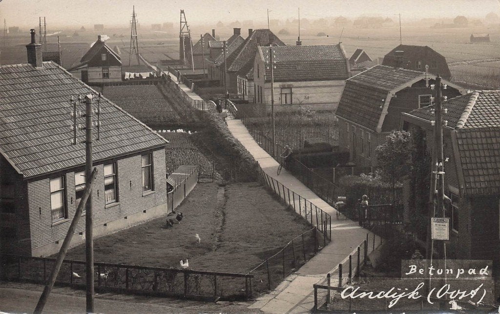 JP399 Fotokaart Jonker Andijk Oost Betonpad 1926, Verzamelen, Ansichtkaarten | Nederland, Verzenden, 1920 tot 1940, Gelopen, Noord-Holland