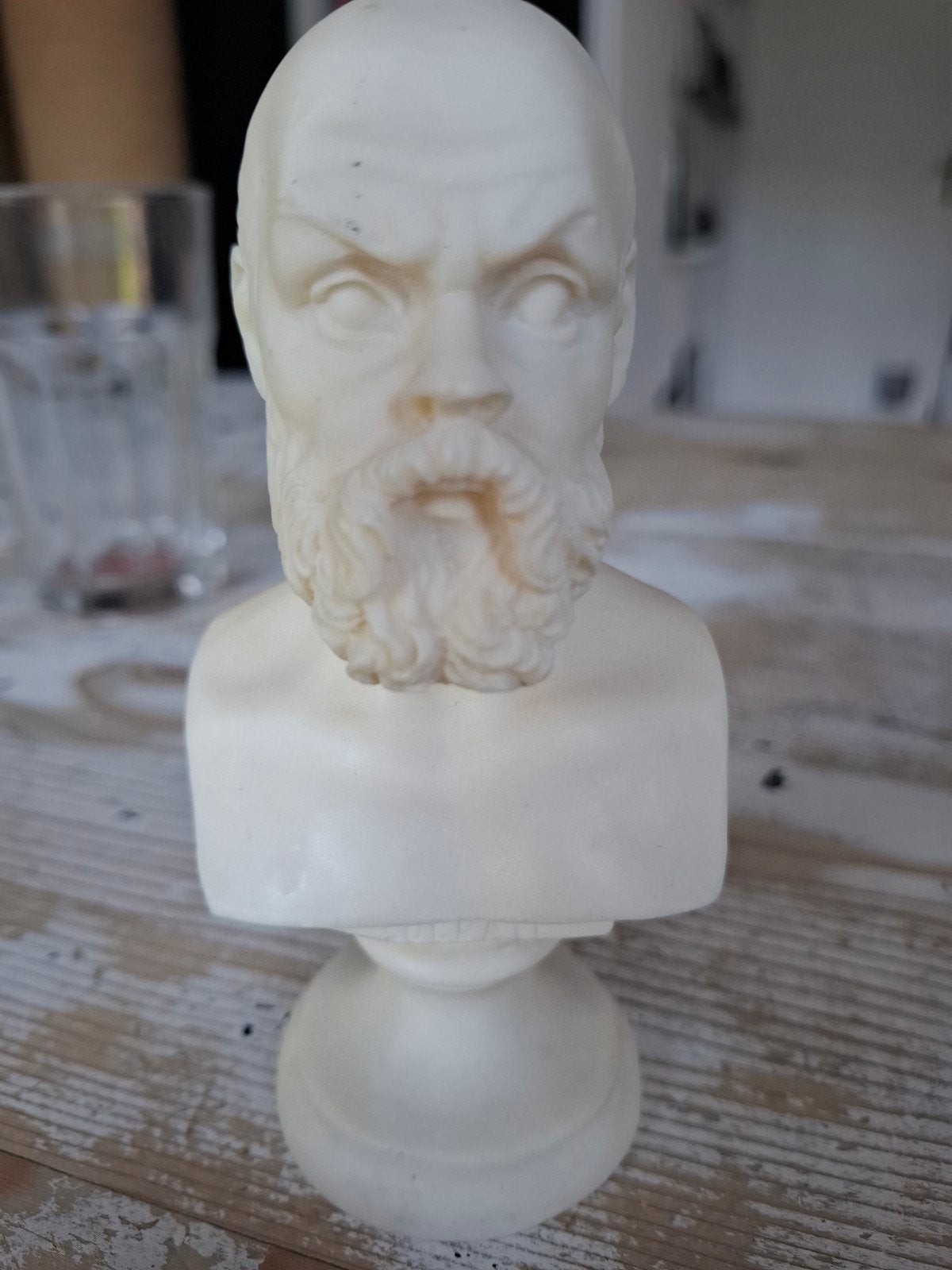 aangeboden albasten buste van Socrates, Ophalen of Verzenden, Zo goed als nieuw, Mens