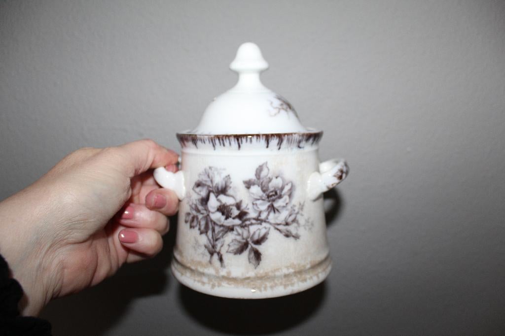 SALE antieke suikerpot Olga - Societe Ceramique Maestricht, Antiek en Kunst, Antiek | Servies los, Ophalen of Verzenden