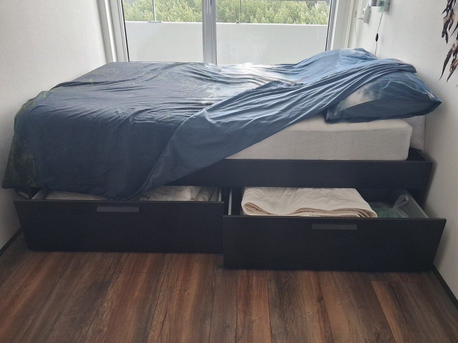 brimnes bed, Ophalen, Wit, Tweepersoons, 140 cm