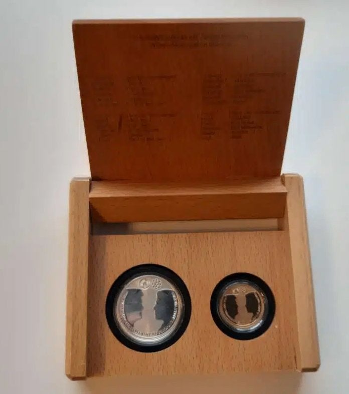 Nederland 10 Euro 2002 Huwelijksmunt Gouden en Zilveren