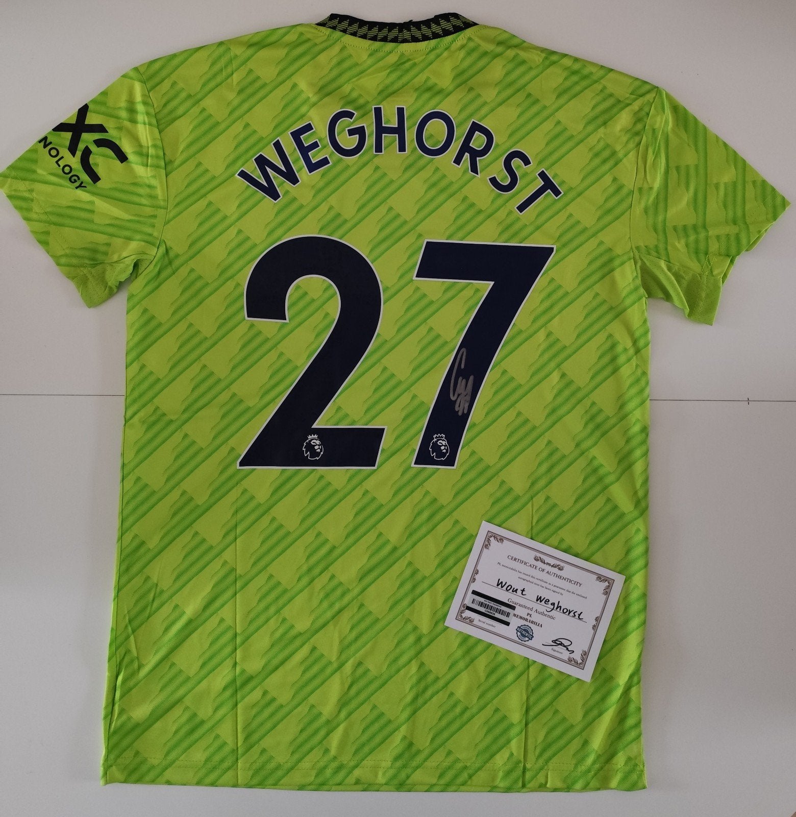 Gesigneerd Manchester United uitshirt Wout Weghorst, Verzenden, ., Zo goed als nieuw, .
