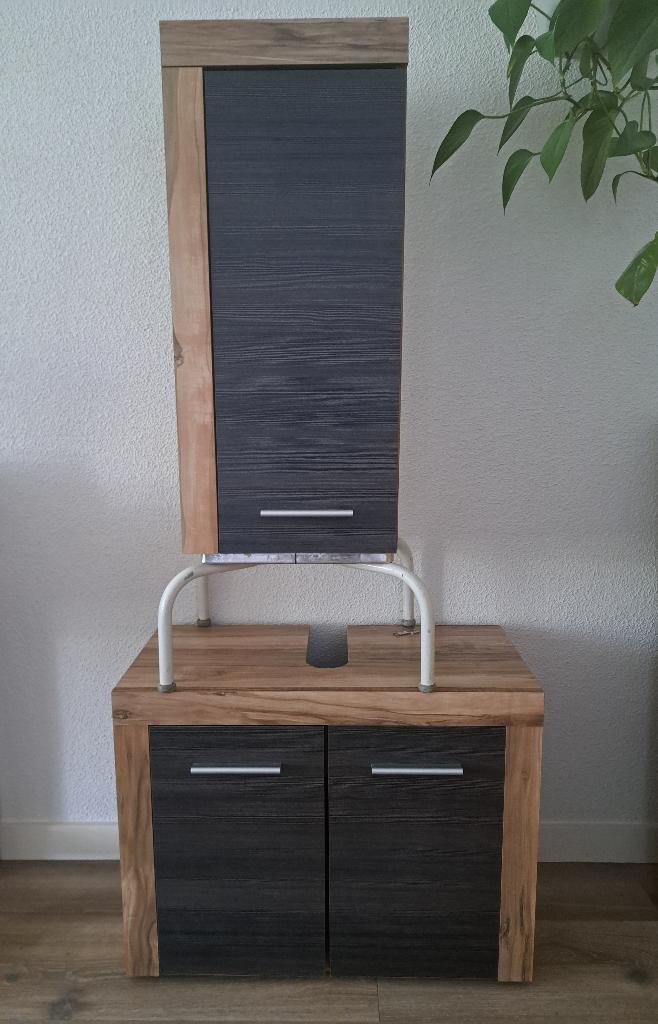 Wastafelonderkast en wandmeubel, Huis en Inrichting, Badkamer | Badkamermeubels, Ophalen, Gebruikt, 50 tot 100 cm, Minder dan 100 cm