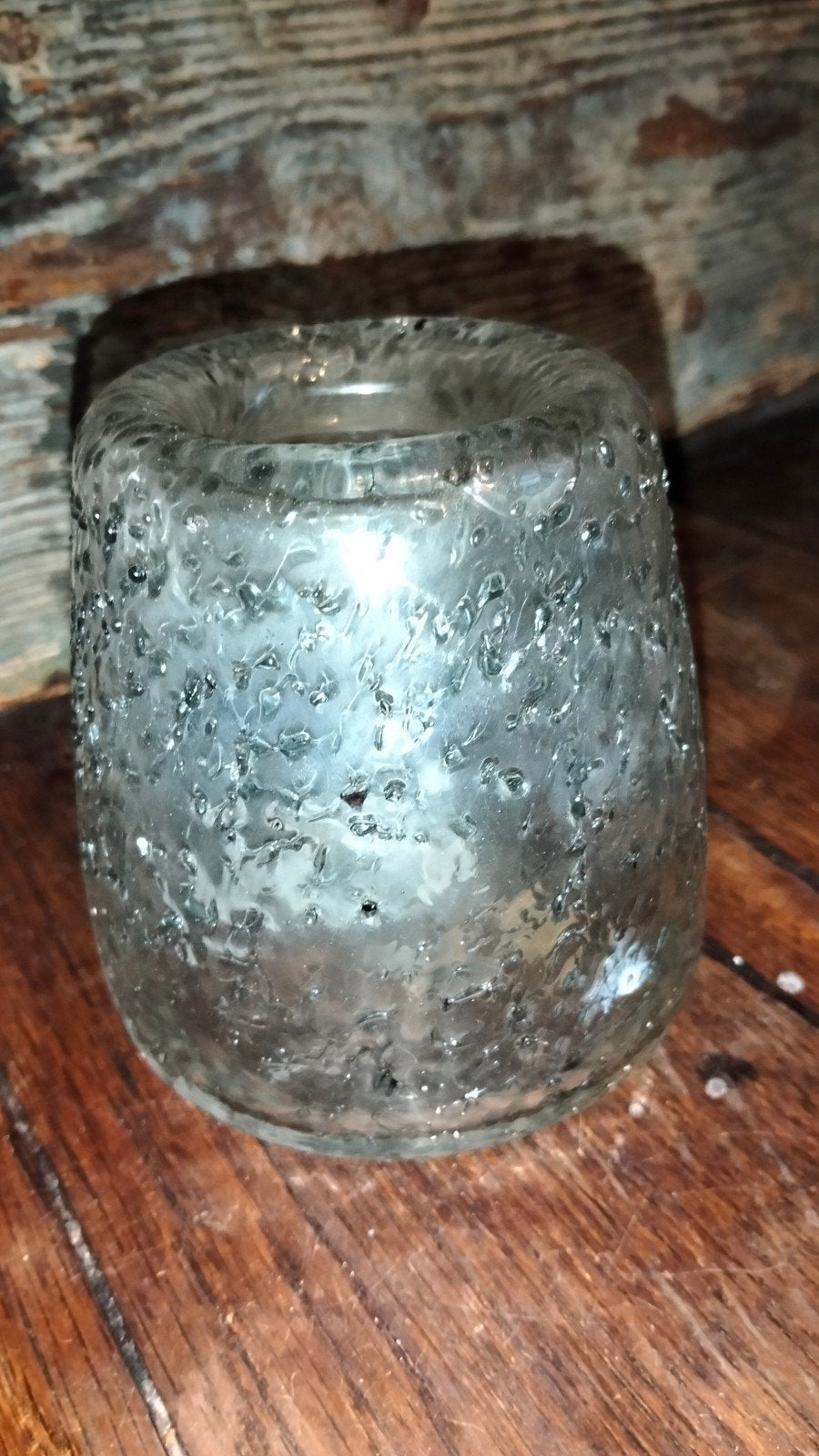 Klein windlichtje kandelaar waxineglas ptmd brocante, Gebruikt, ., Ophalen of Verzenden, Glas