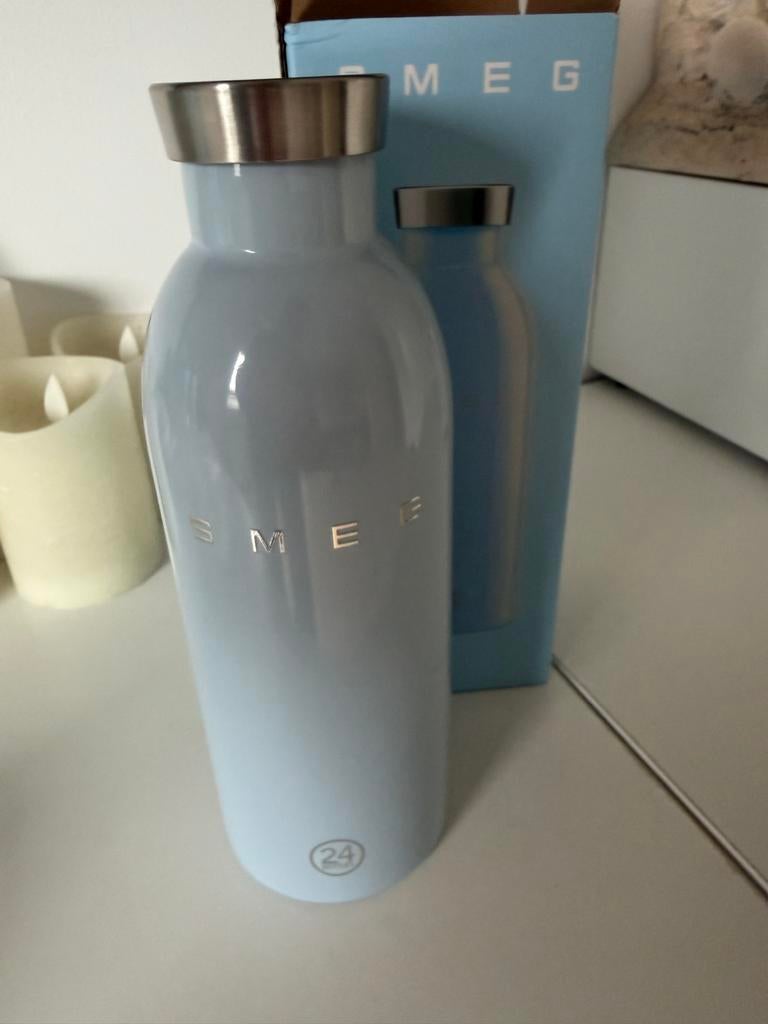 Smeg Drinkfles Baby Blauw - Nieuw in Doos, Nieuw, Ophalen of Verzenden, Metaal, Smeg