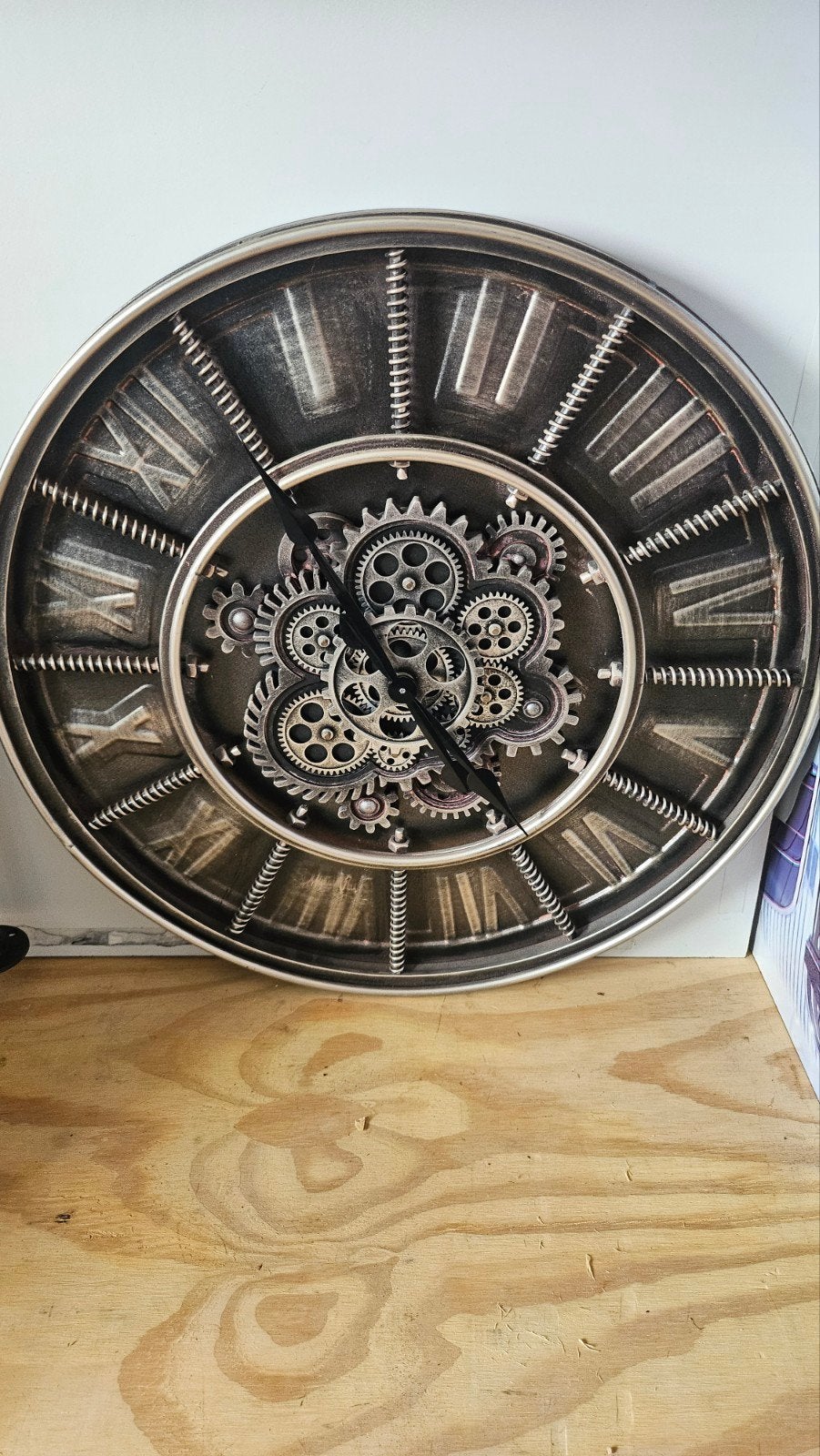 Industriële Wandklok, Huis en Inrichting, Ophalen, Zo goed als nieuw, Analoog, Wandklok