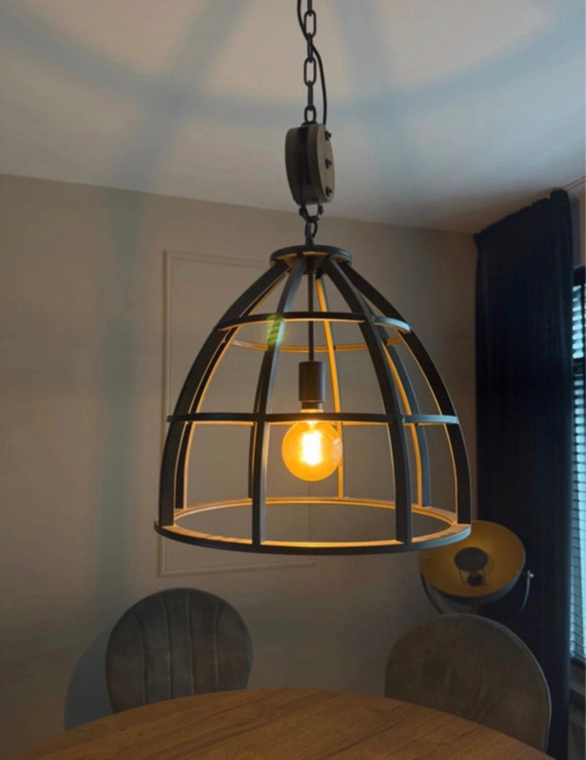 Hanglamp, Ophalen of Verzenden, Zo goed als nieuw, Hout