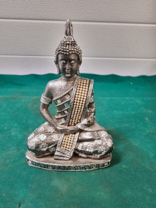 boeddha thaise zilverkleurig hout, Ophalen of Verzenden