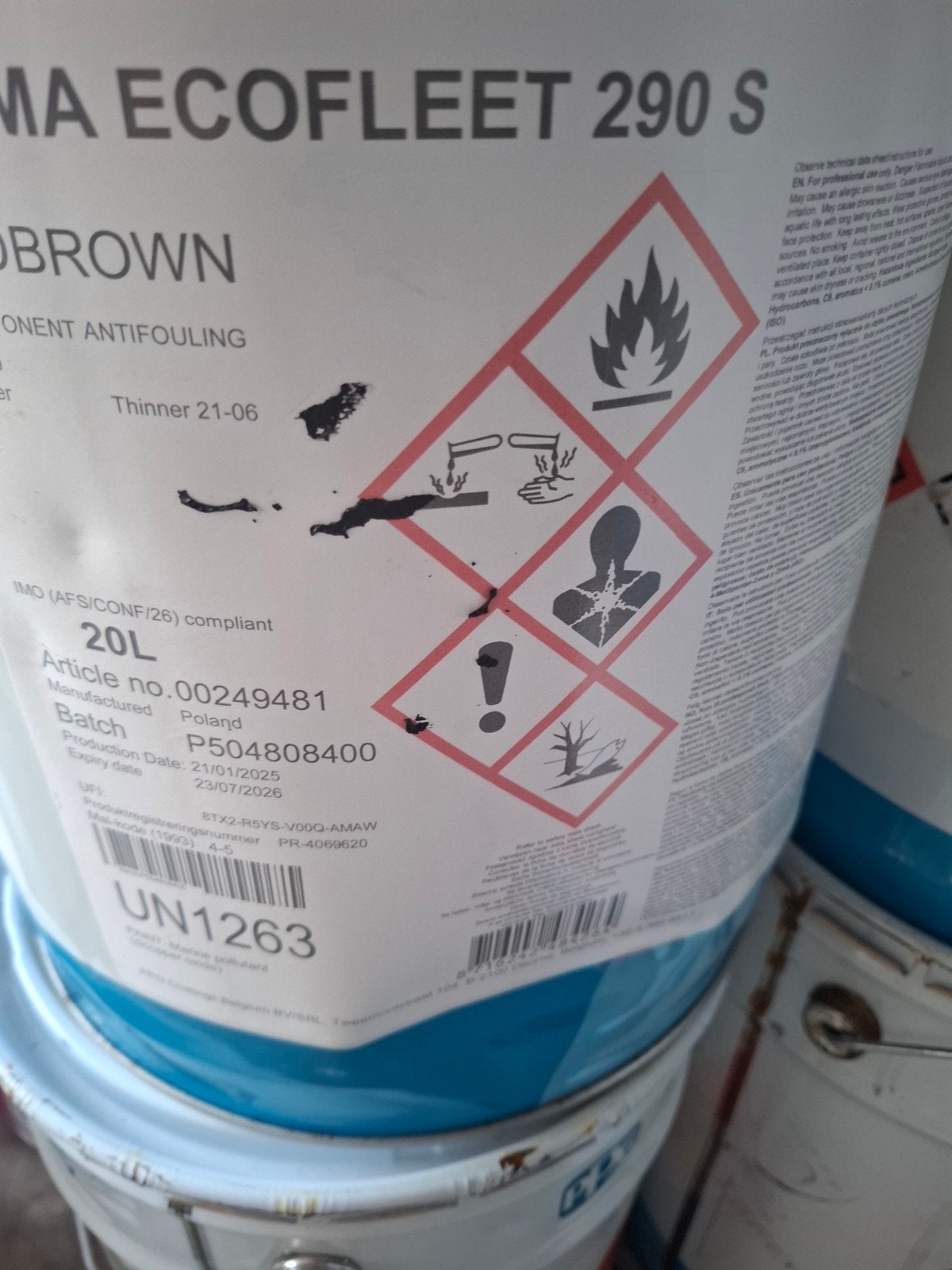 sigma ecofleet 290 antifouling roodbruin 20 liter, Ophalen, Nieuw, Verven