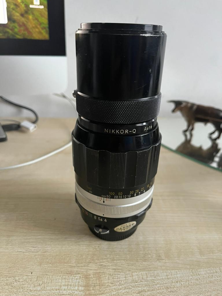 Telelens Nikkor-Q Auto 1:4 f=200mm in zeer goede staat, Ophalen of Verzenden, Gebruikt, Telelens