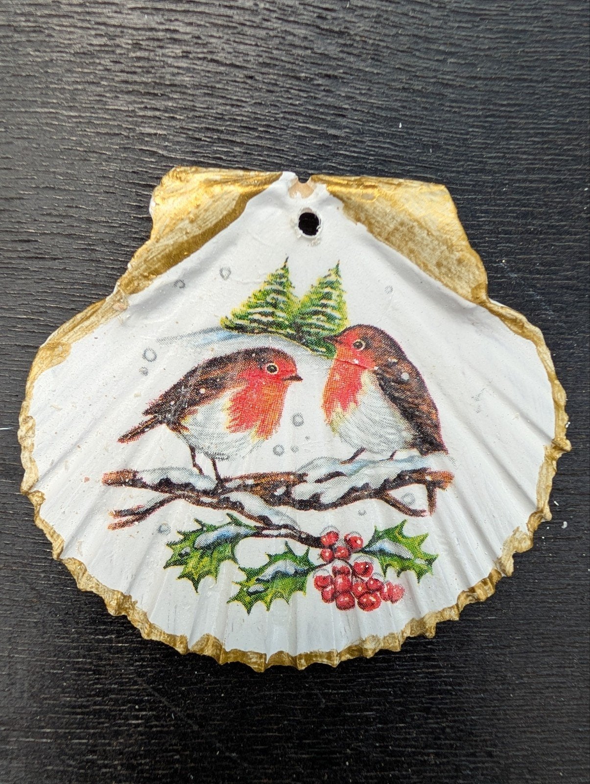 Jacobsschelpen met Roodborstjes, uilen, vosjes, dassen etc, Ophalen of Verzenden, Nieuw, Meerkleurig