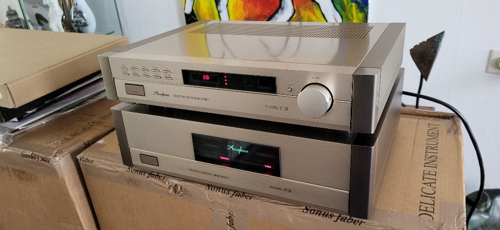 Accuphase C-11 + Accuphase P-11 met PhonoMM/MC, Audio, Tv en Foto, Versterkers en Receivers, Zo goed als nieuw, 120 watt of meer