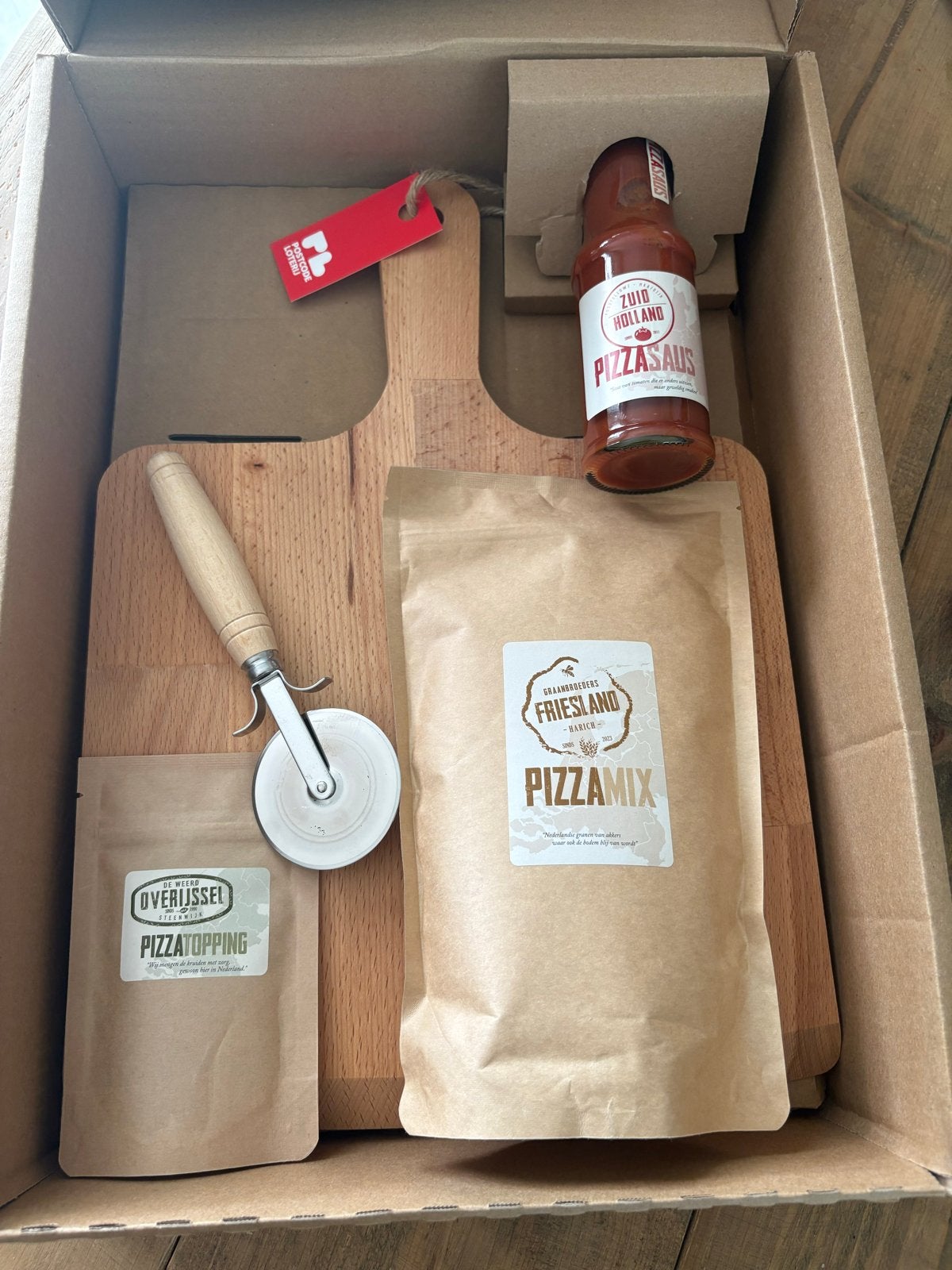 Postcodeloterij Pizzapakket - Maak je eigen pizza!, Huis en Inrichting, Overige typen, Hout, Nieuw, Ophalen of Verzenden