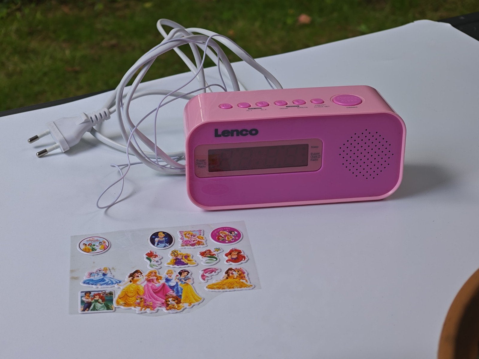 Lenco CR-205PK Roze Wekkerradio met Dubbel Alarm, Ophalen of Verzenden, Zo goed als nieuw, Digitaal