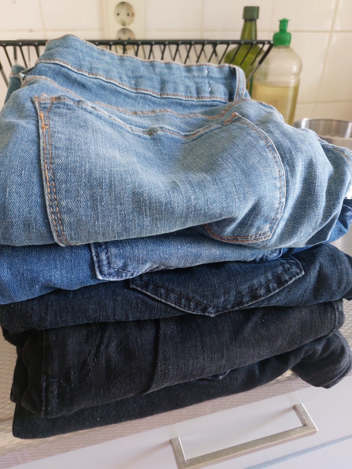 Stapel (nieuwe) broeken maat 42/44, Kleding | Dames, Spijkerbroeken en Jeans, Blauw, Overige jeansmaten, Nieuw, Ophalen of Verzenden