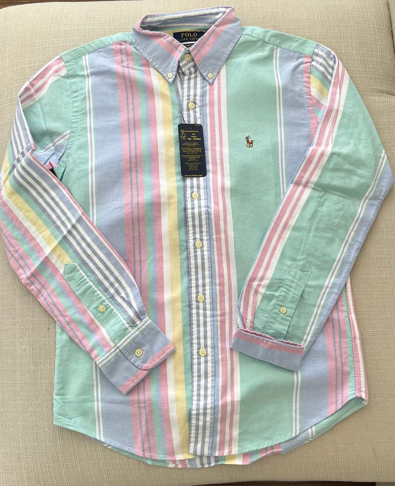 Polo Ralph Lauren overhemd, Ophalen of Verzenden, Nieuw, Blauw, Halswijdte 38 (S) of kleiner