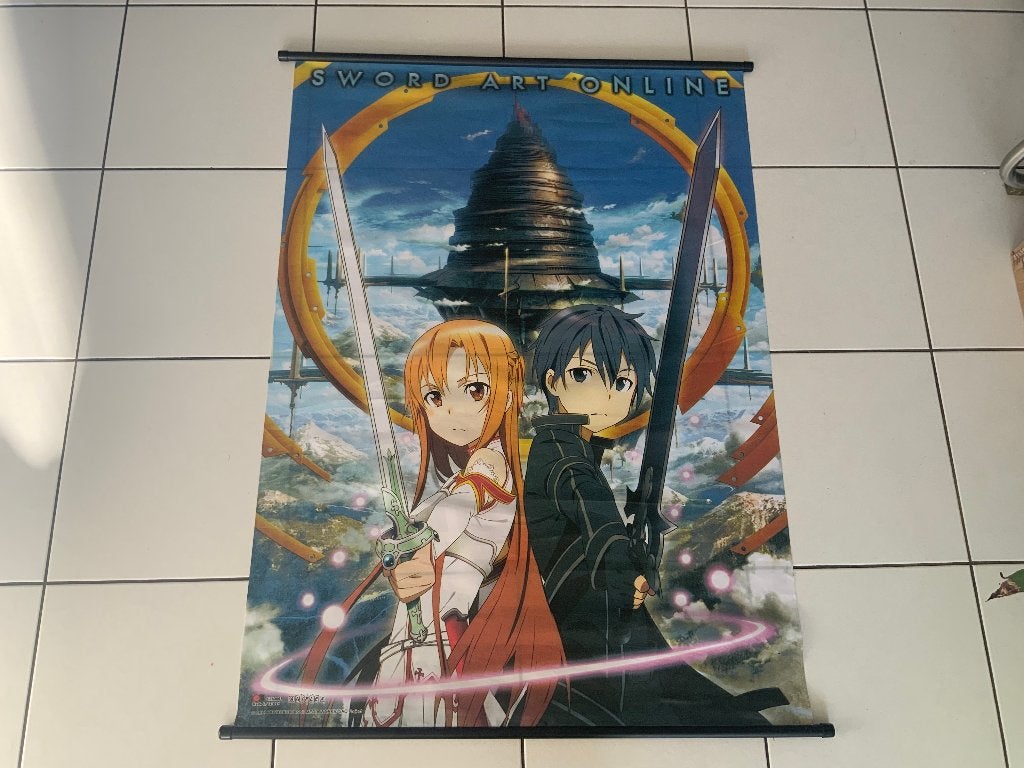 Sword Art Online Banner Spandoek Poster Fabric Wall scroll, 1 speler, Ophalen of Verzenden, Zo goed als nieuw, Role Playing Game (Rpg)